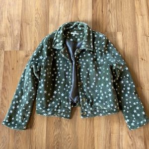 Super soft army green star light jacket
